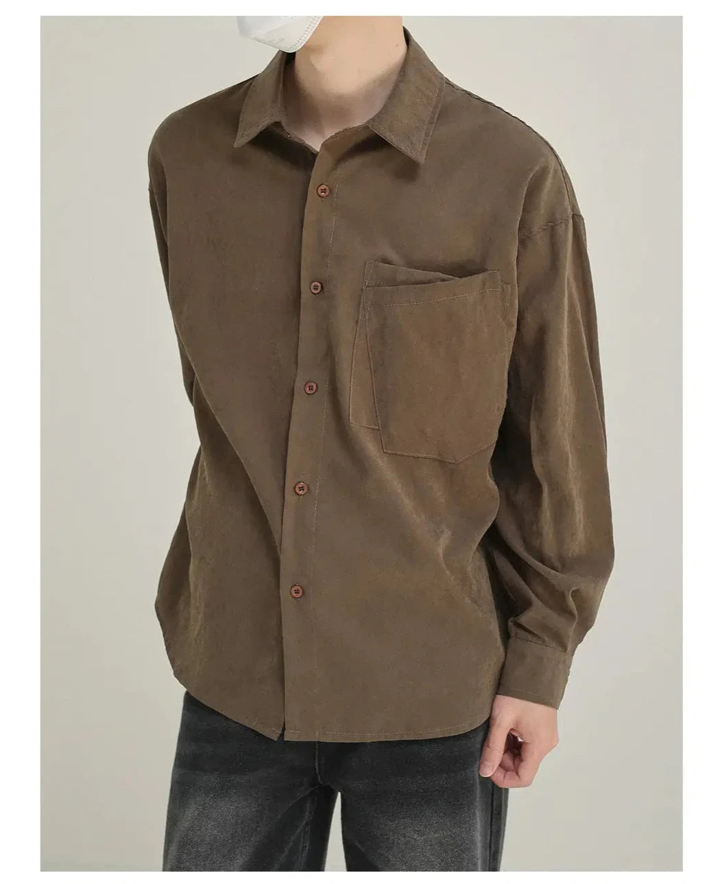 Basic Solid Color Long Sleeve Shirt