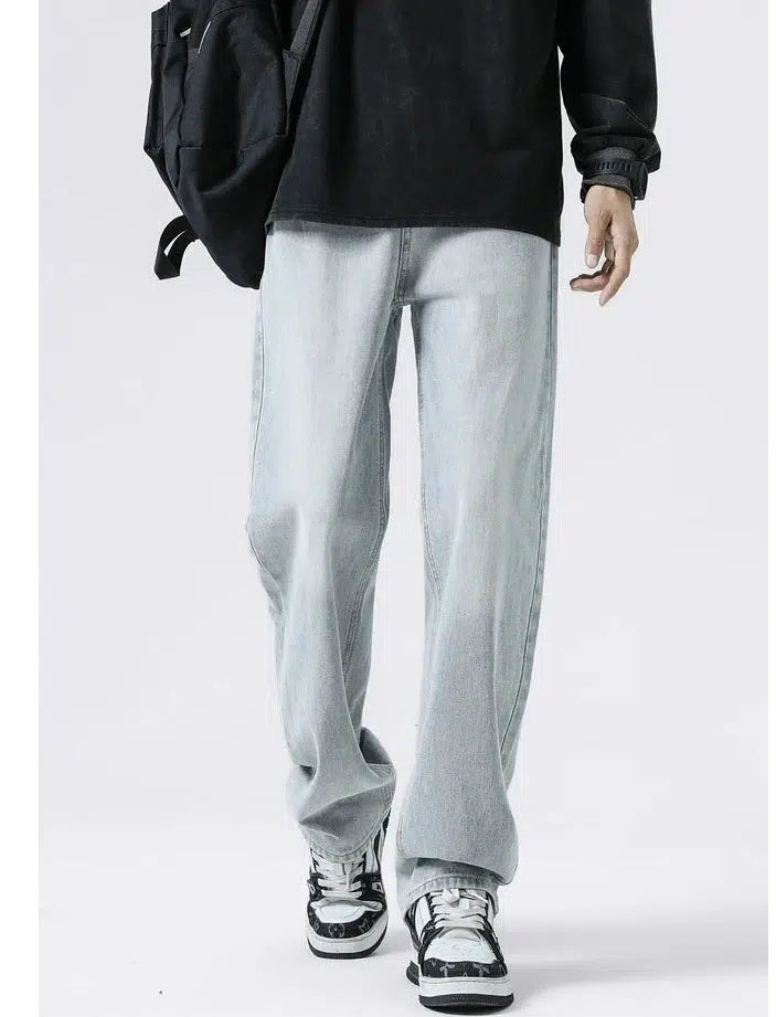 Basic Wide-leg Straight Jeans
