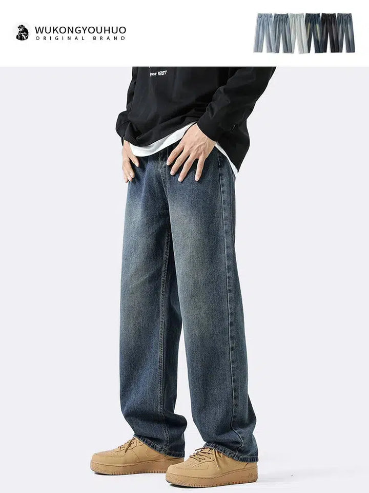 Basic Wide-leg Straight Jeans