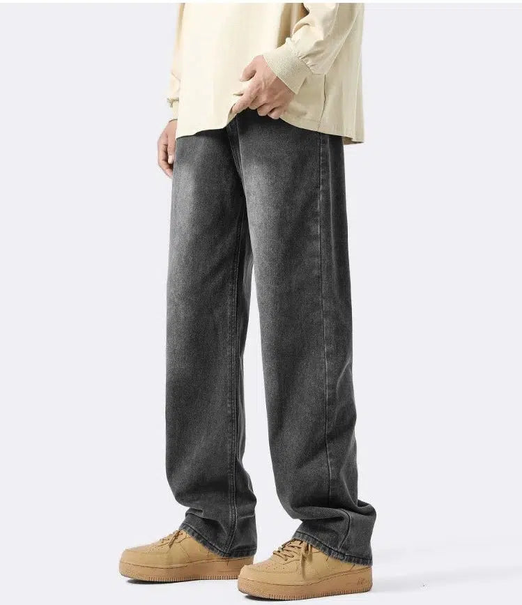 Basic Wide-leg Straight Jeans
