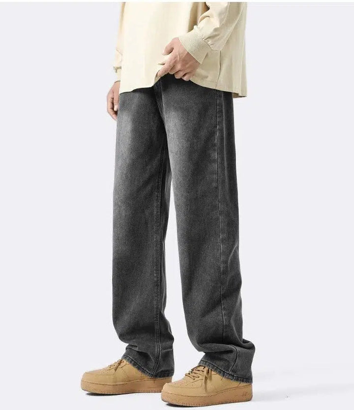 Basic Wide-leg Straight Jeans