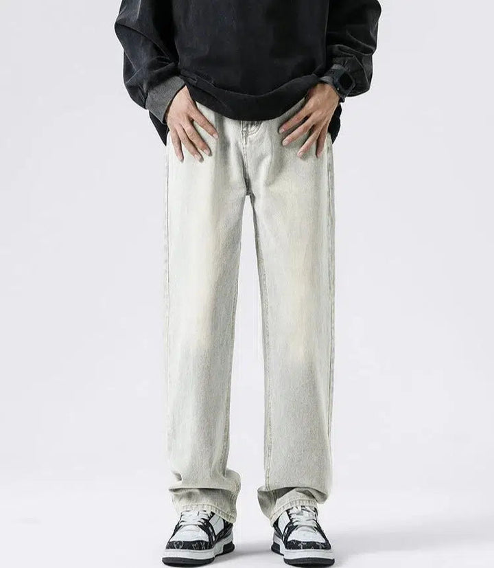 Basic Wide-leg Straight Jeans
