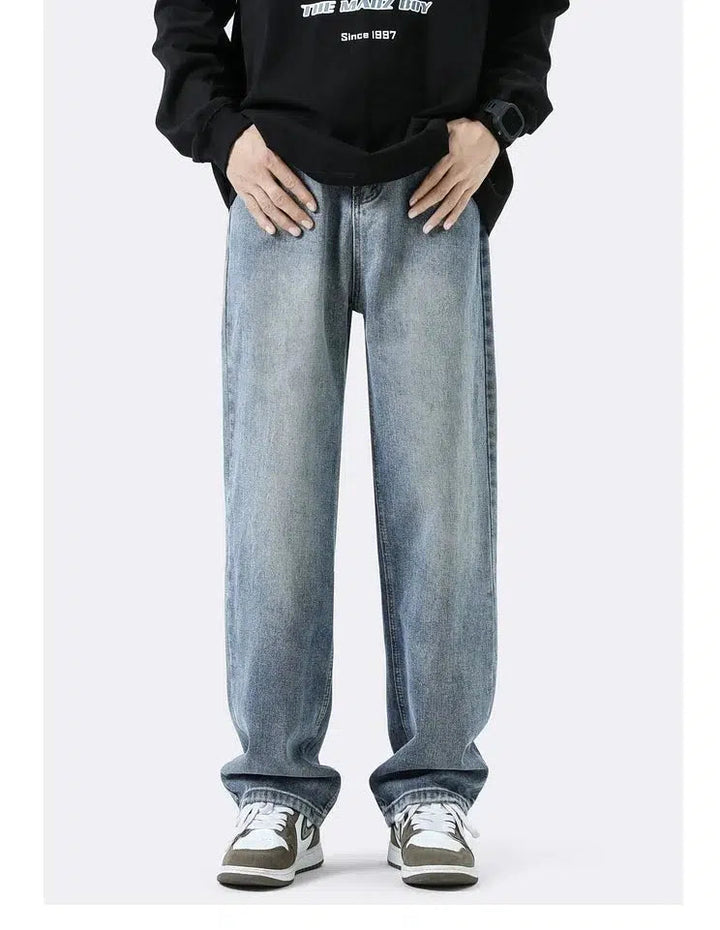 Basic Wide-leg Straight Jeans