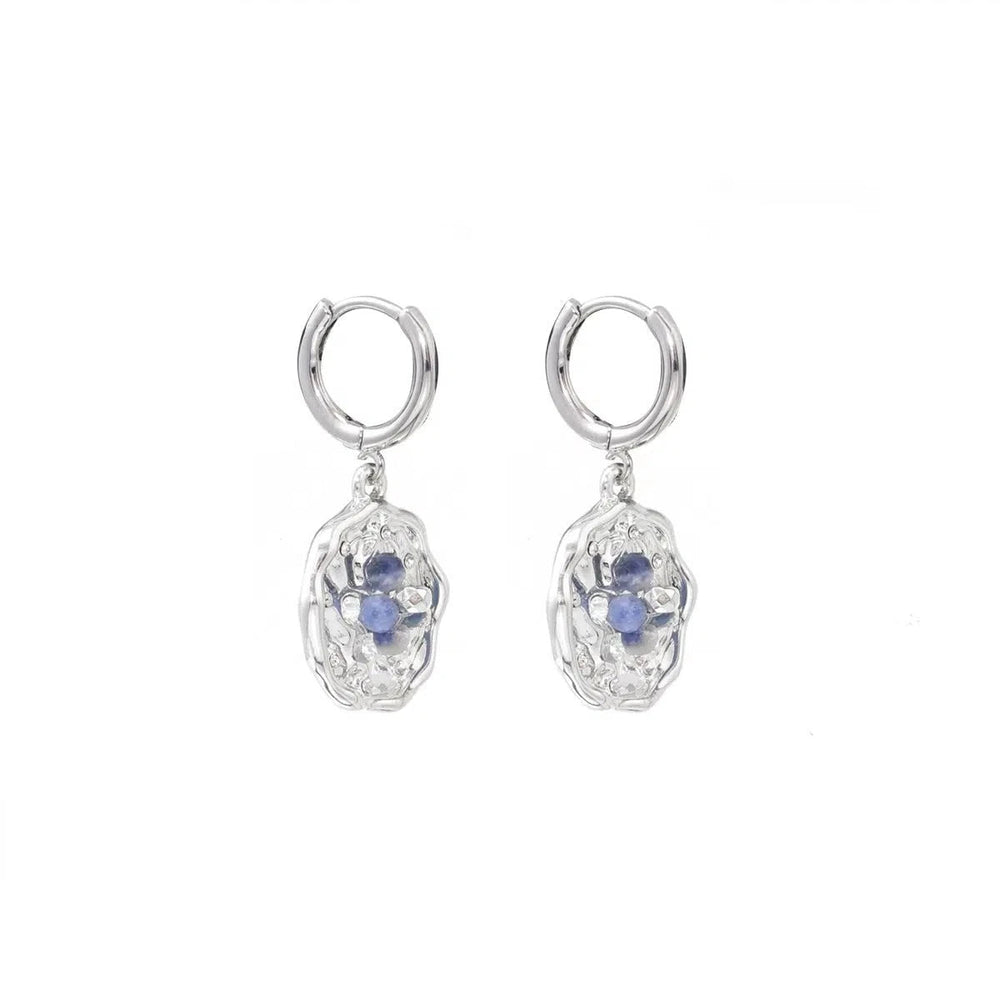 Beaded Button Earrings