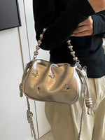 Beaded Chain Strap Crossbody Bag