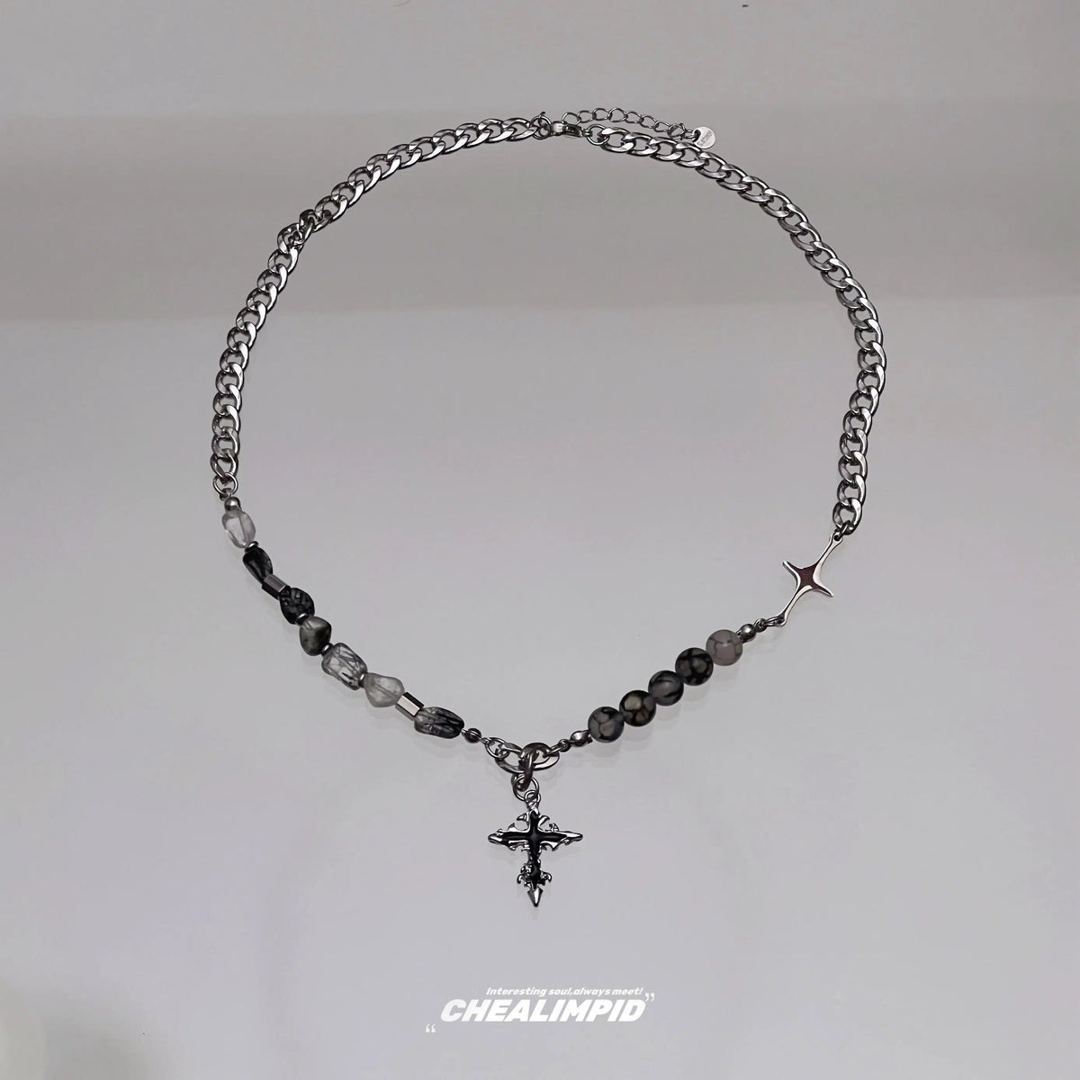 Beaded Cross Pendant Necklace