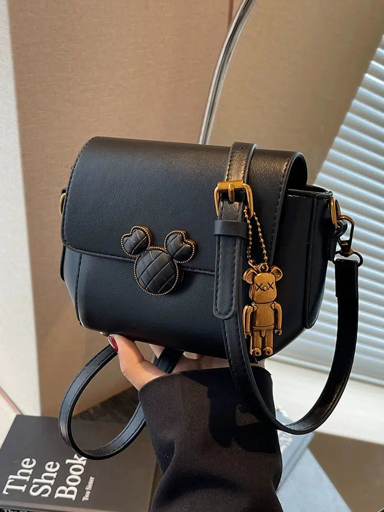 Bear Keychain Square Crossbody Bag