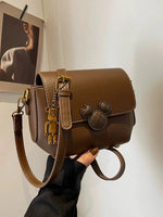 Bear Keychain Square Crossbody Bag