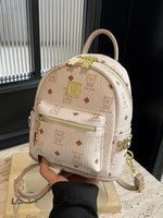 Bear Pattern Studded Mini Backpack