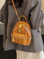 Bear Pattern Studded Mini Backpack