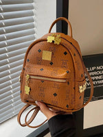 Bear Pattern Studded Mini Backpack