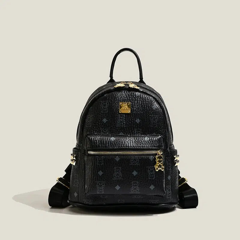 Bear Print Studs Mini Backpack
