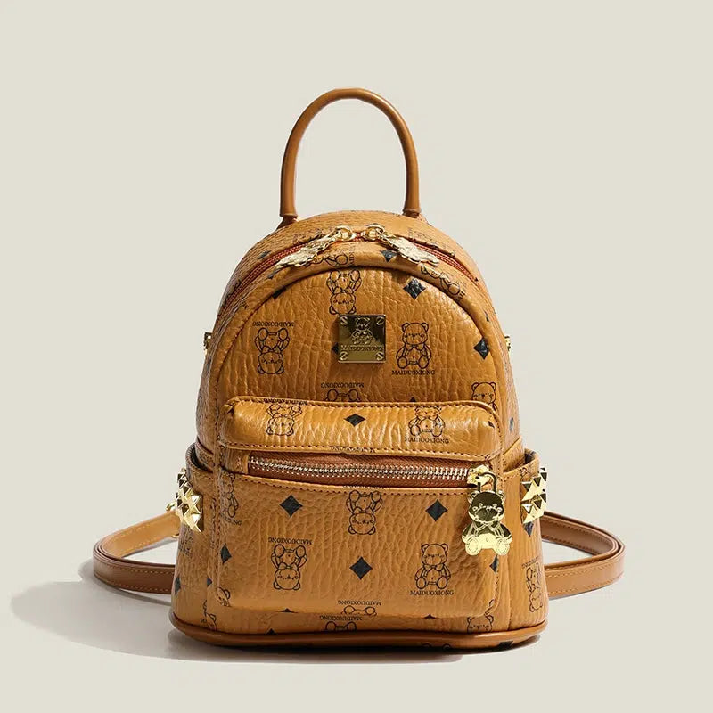 Bear Print Studs Mini Backpack