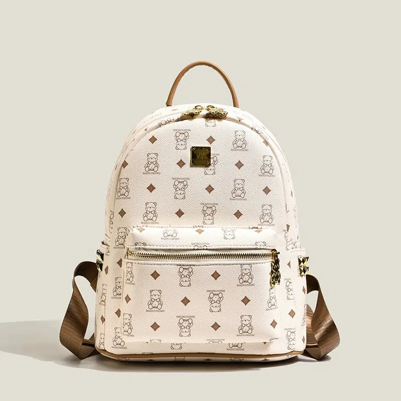 Bear Print Studs Mini Backpack