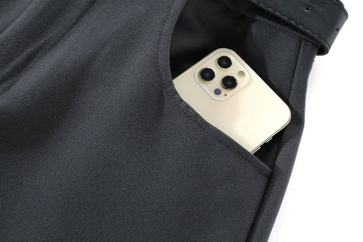 Belted A-Line Skirts with Pockets
