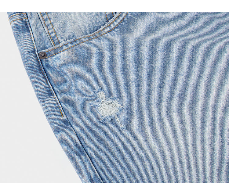 Belted Adjustable Washed Blue Jeans