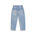 Belted Adjustable Washed Blue Jeans
