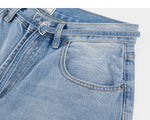 Belted Adjustable Washed Blue Jeans