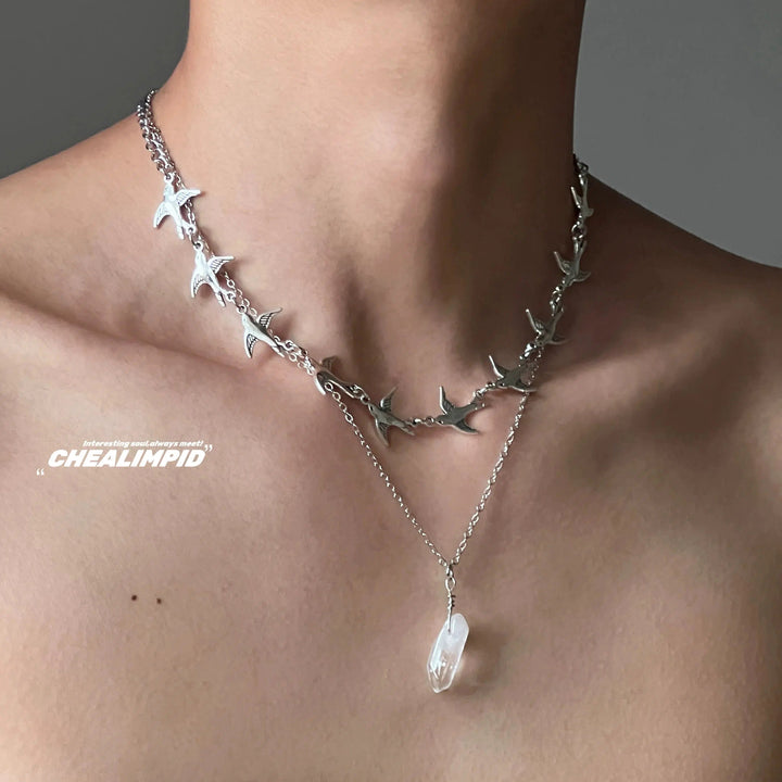 Bird Pendant Layered Necklace