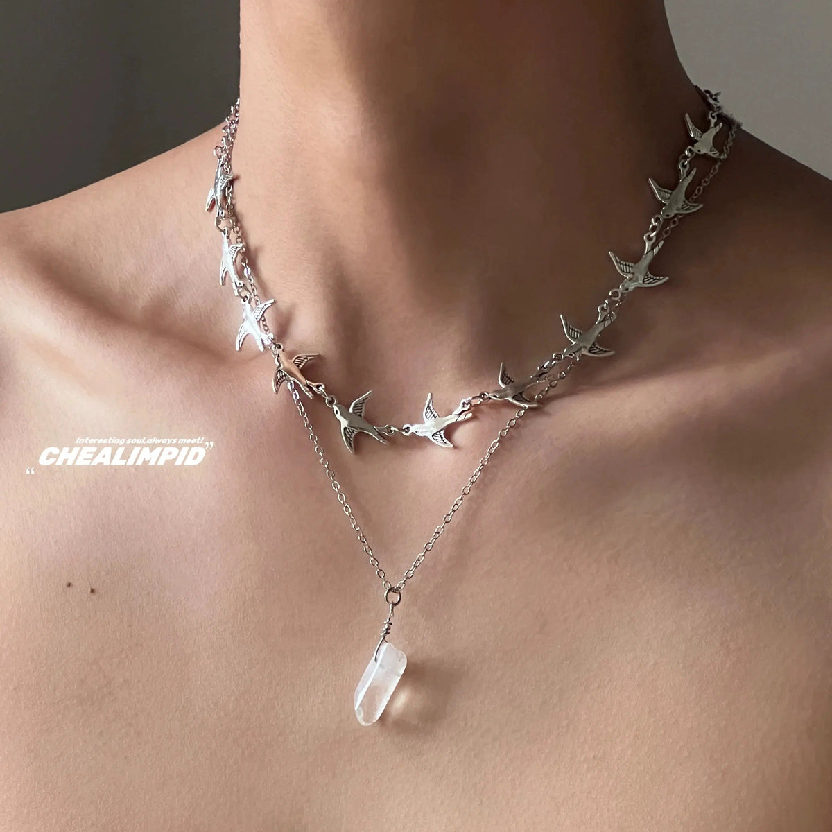 Bird Pendant Layered Necklace