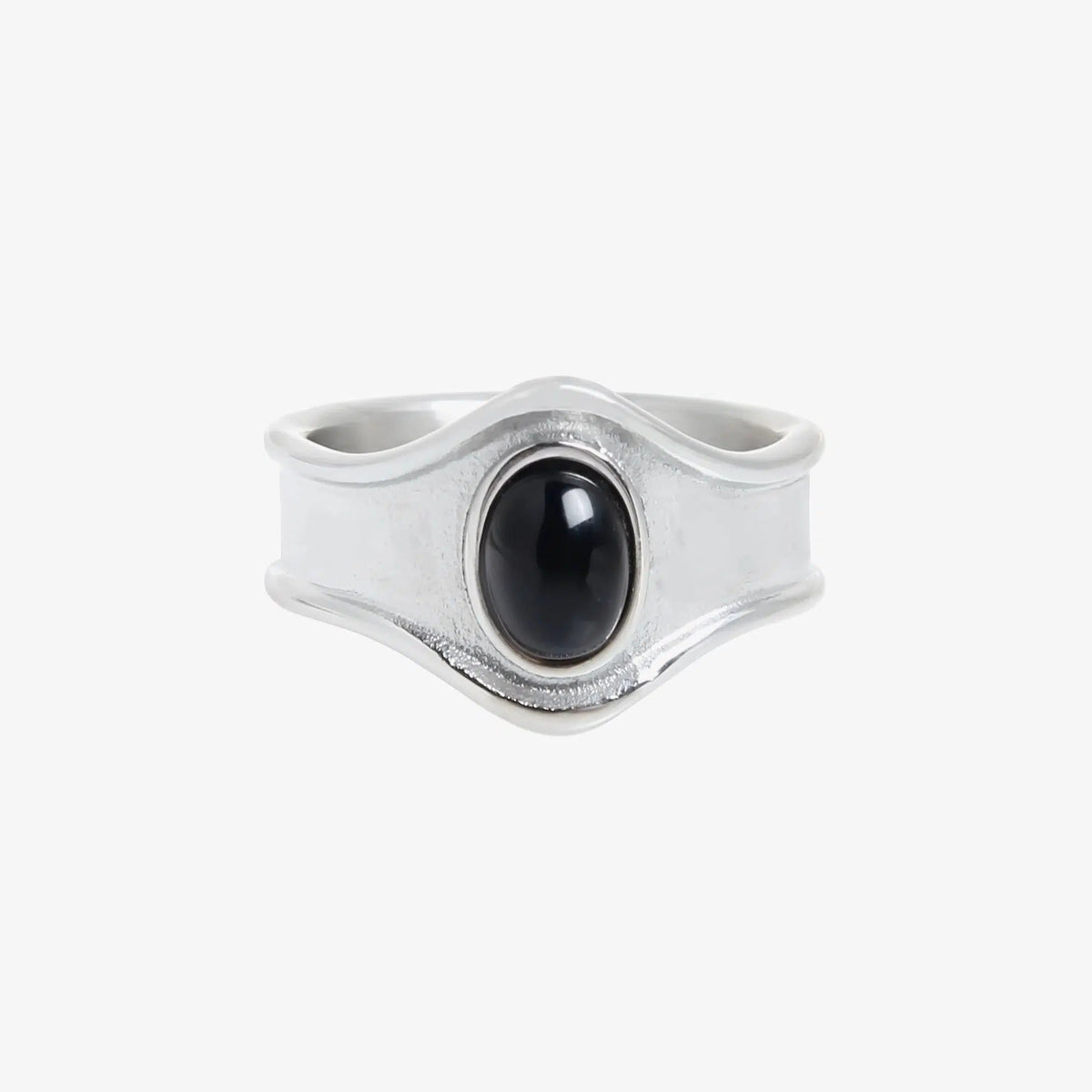 Black Agate Stone Ring
