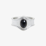 Black Agate Stone Ring