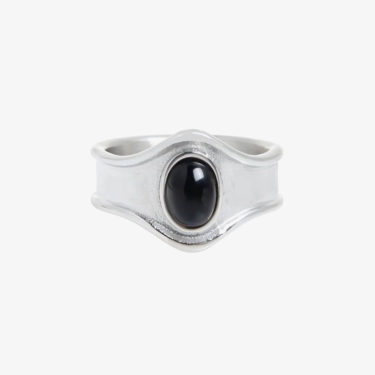 Black Agate Stone Ring