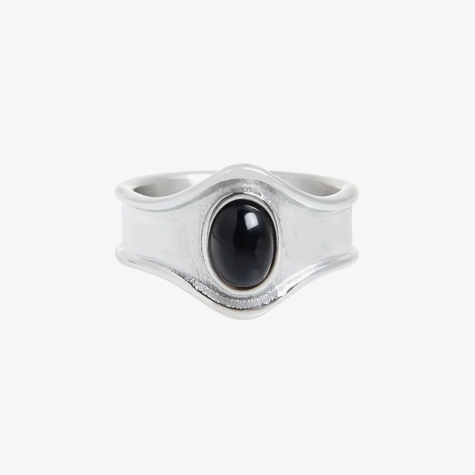 Black Agate Stone Ring