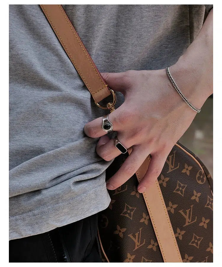 Black Agate Stone Ring