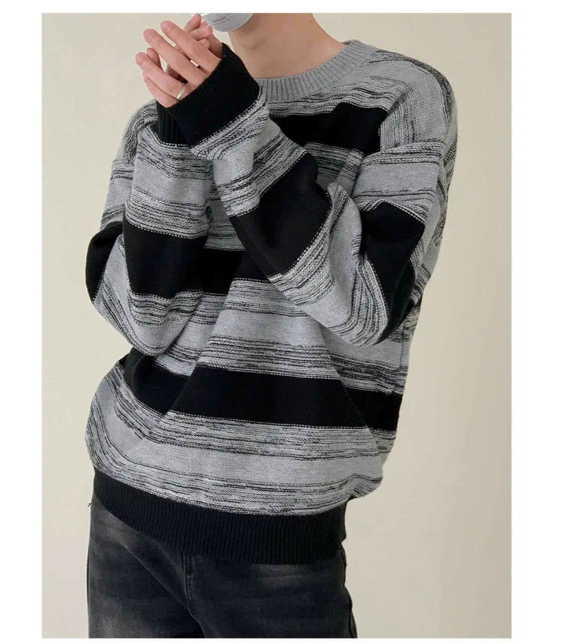 Black And Gray Striped Sweater