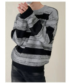 Black And Gray Striped Sweater