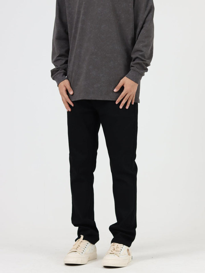 Black Basic Stretch Slim Washed Jeans