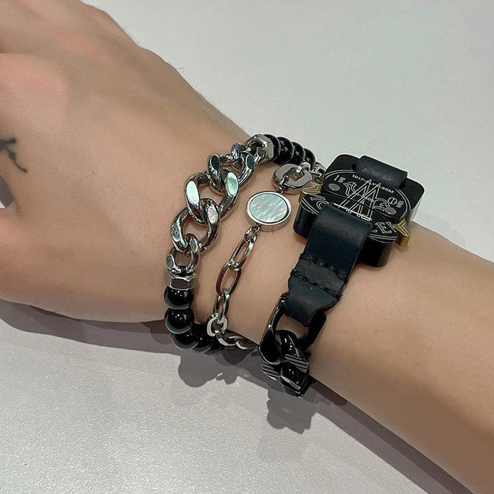 Black Bead Chain Bracelet