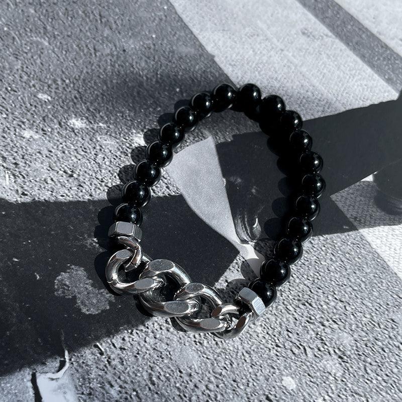 Black Bead Chain Bracelet