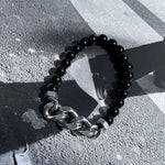 Black Bead Chain Bracelet