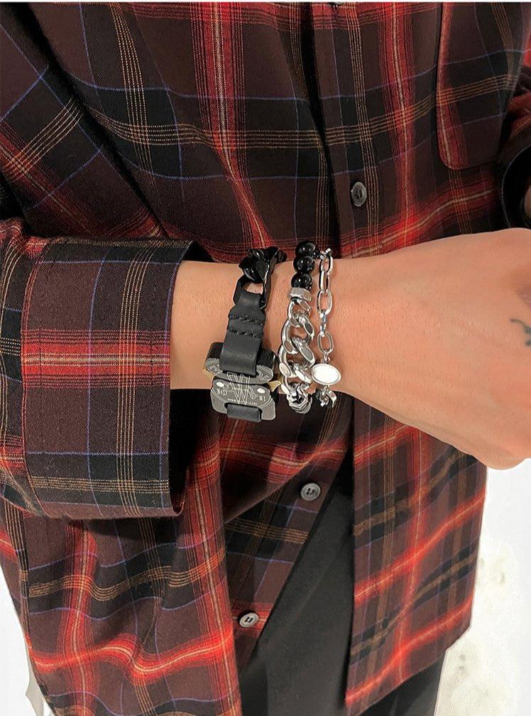 Black Bead Chain Bracelet