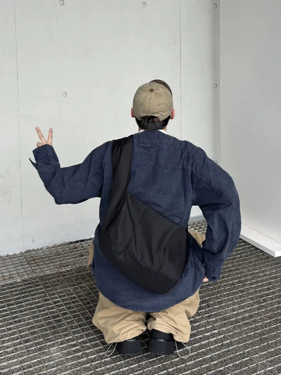 Black Canvas Crossbody Bag