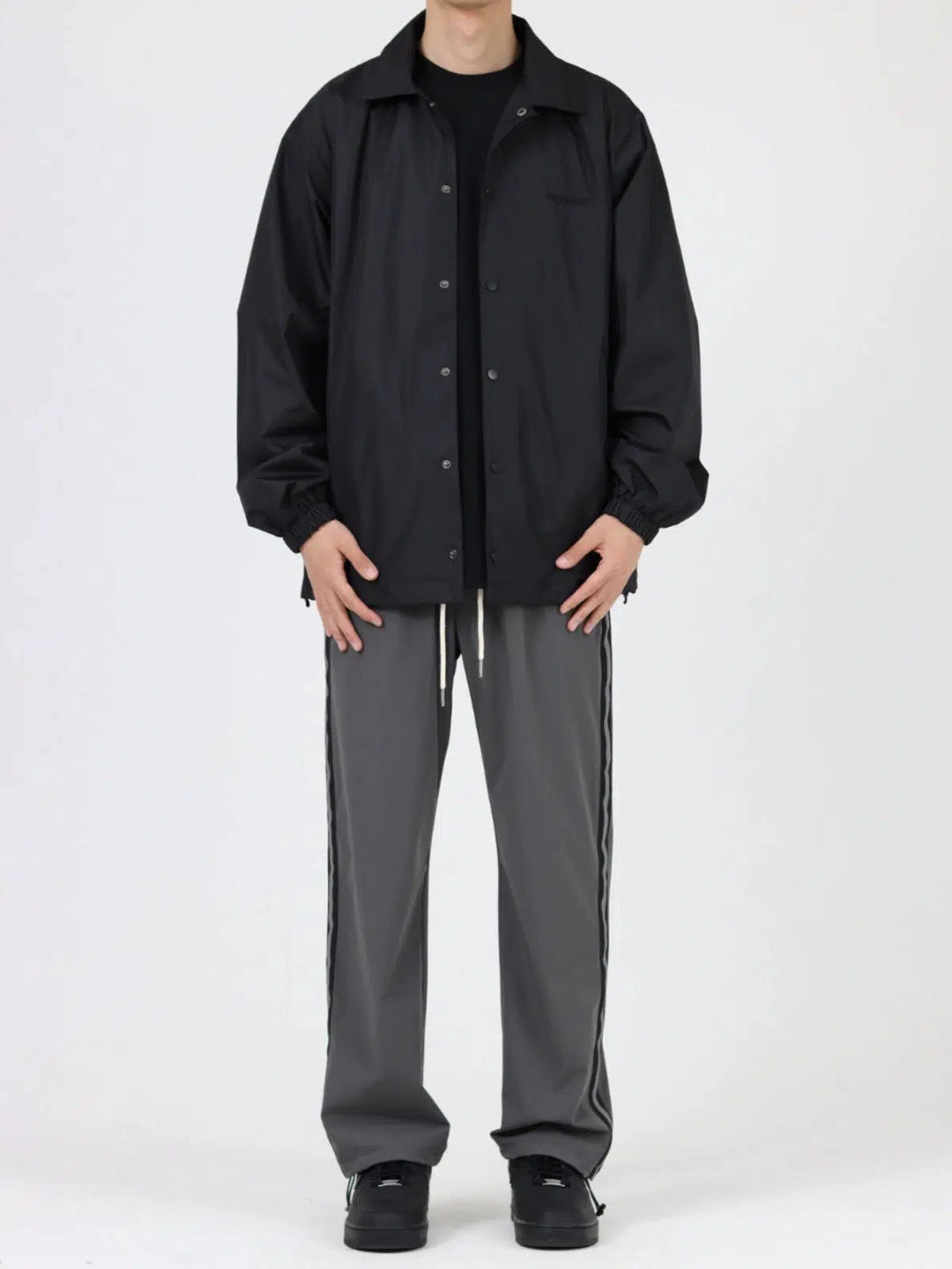 Black Coach Casual Lapel Jacket