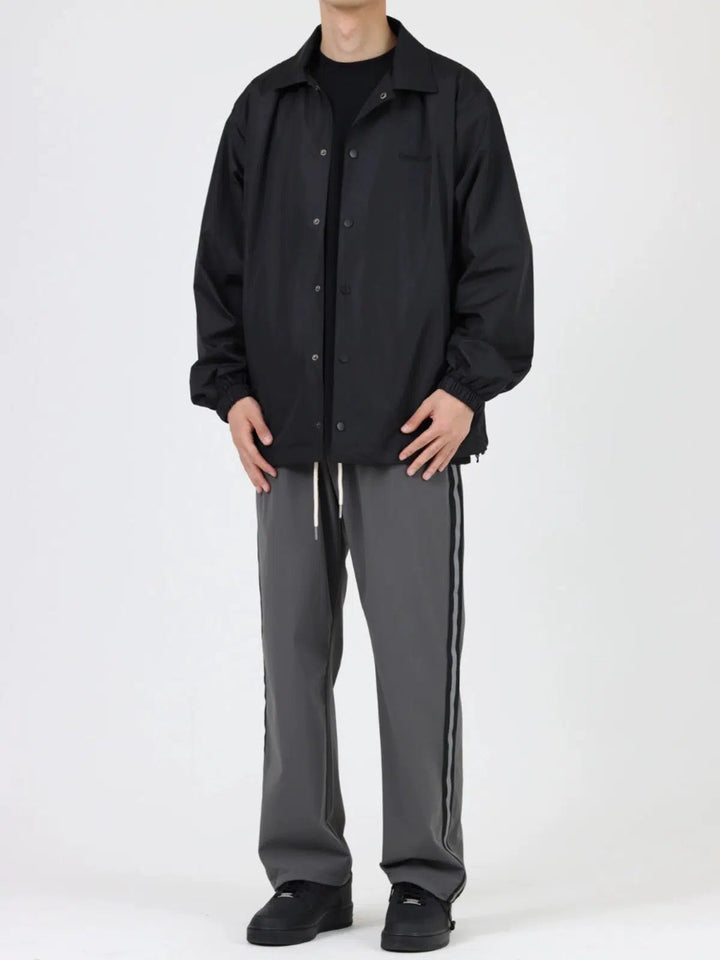 Black Coach Casual Lapel Jacket