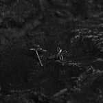Black Cross Stud Earrings