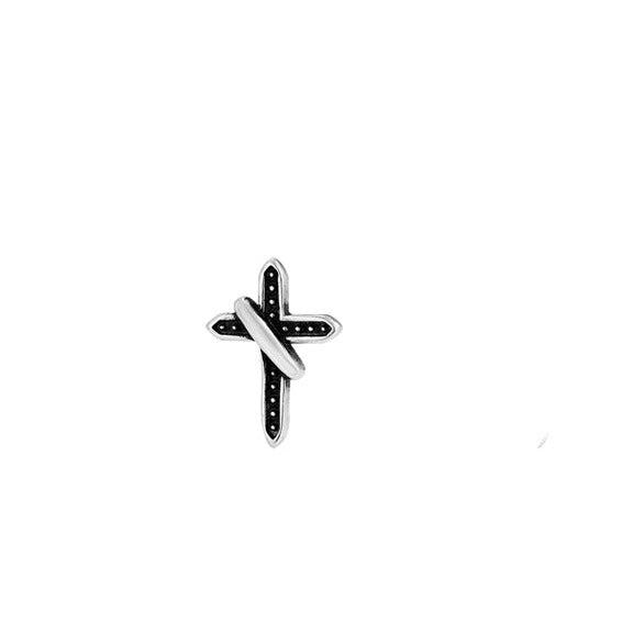 Black Cross Stud Earrings
