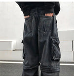 Black Denim Cargo Pants