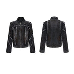 Black Denim Jacket Wide-leg Pants Suit