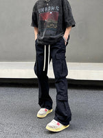 Black Drawstring Large Pocket Cargo Pants