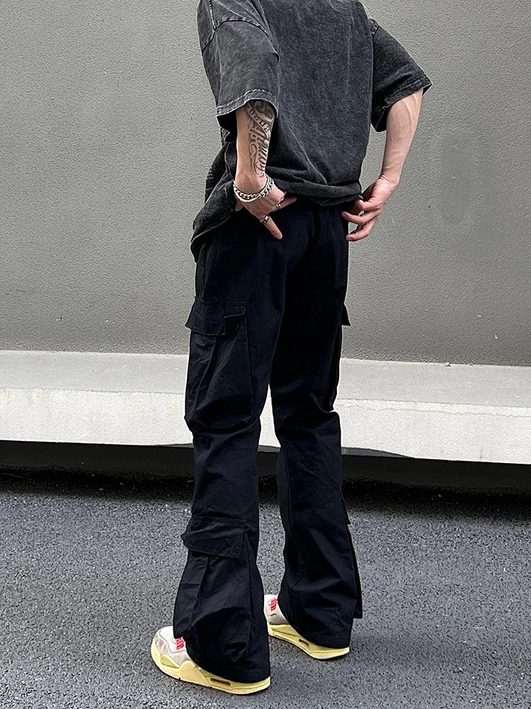 Black Drawstring Large Pocket Cargo Pants