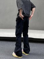 Black Drawstring Large Pocket Cargo Pants