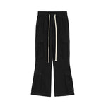 Black Drawstring Large Pocket Cargo Pants