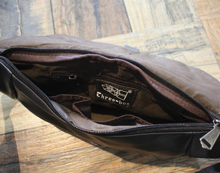 Black Faux Leather Crossbody Chest Bag