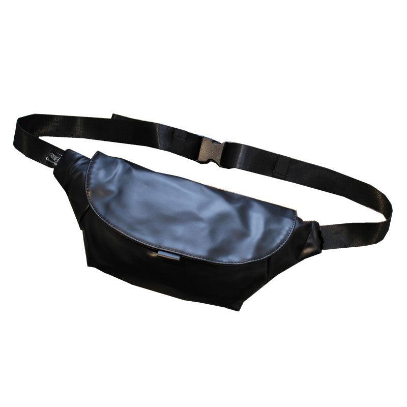 Black Faux Leather Crossbody Chest Bag