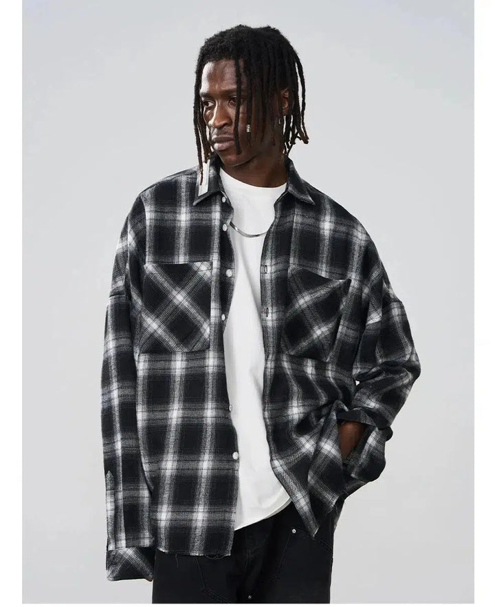 Black Flannel Plaid Shirt